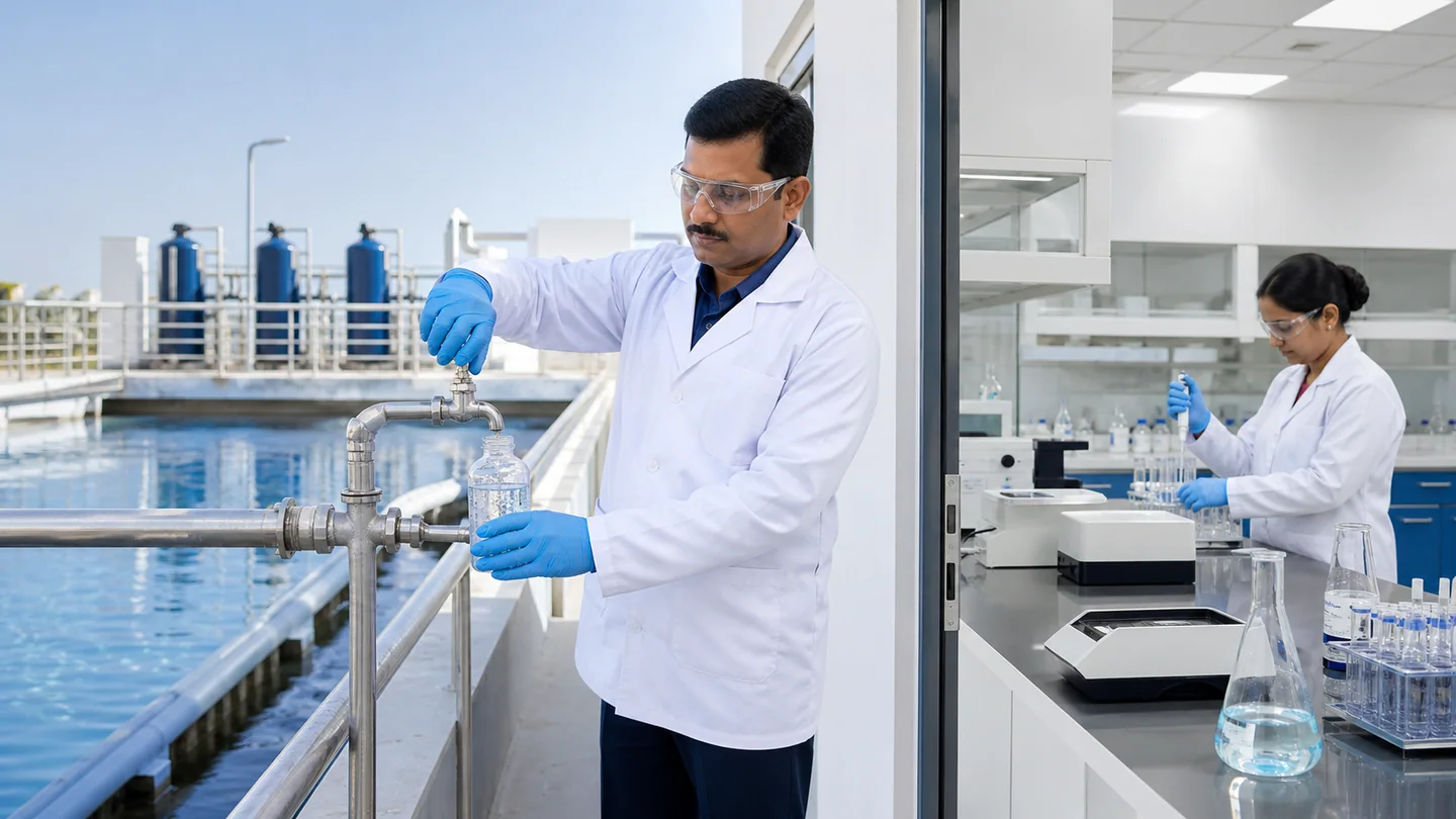 Water sample collection from an identified outlet for laboratory testing