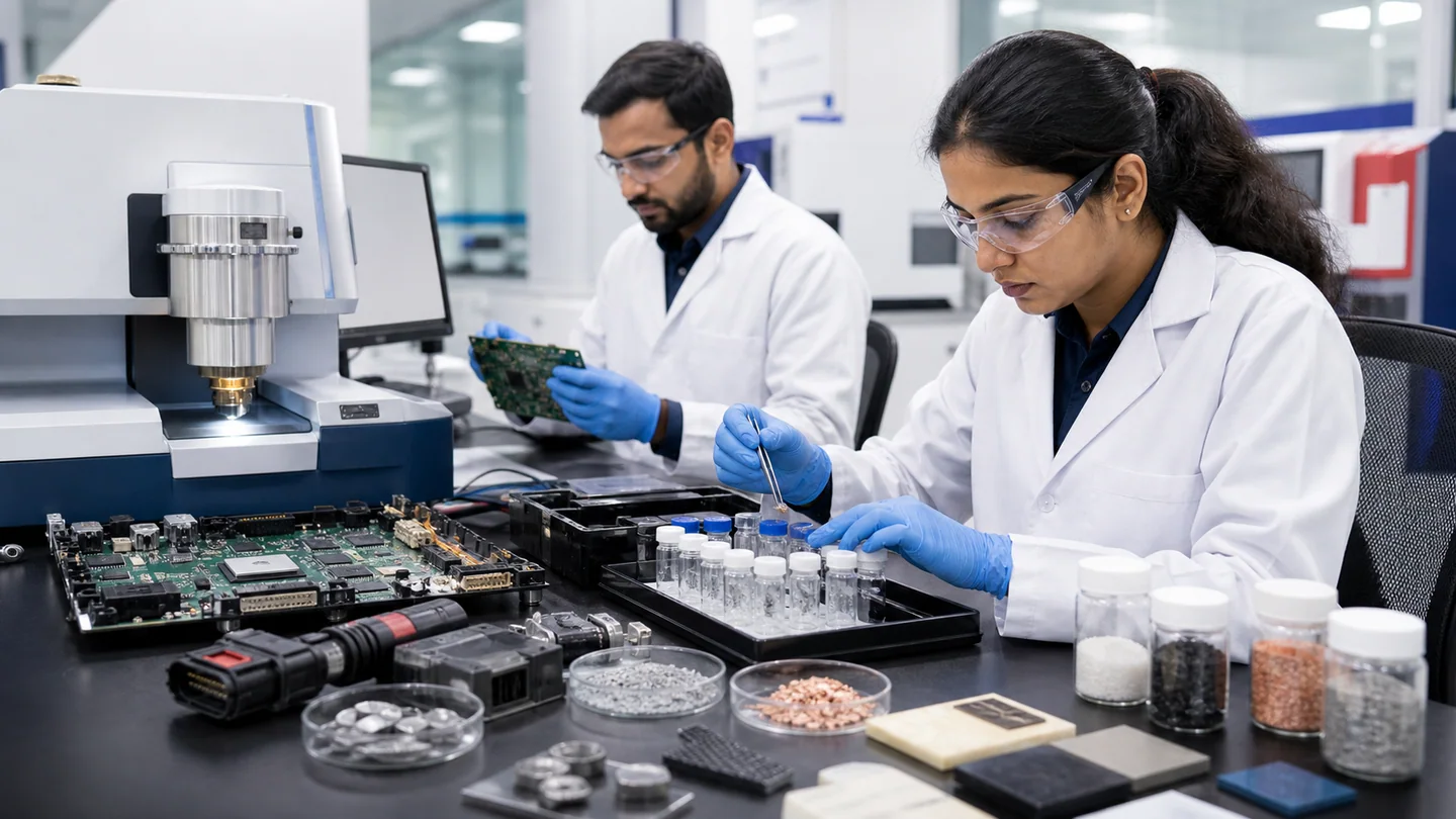 Manufactured components identified for product-compliance laboratory testing