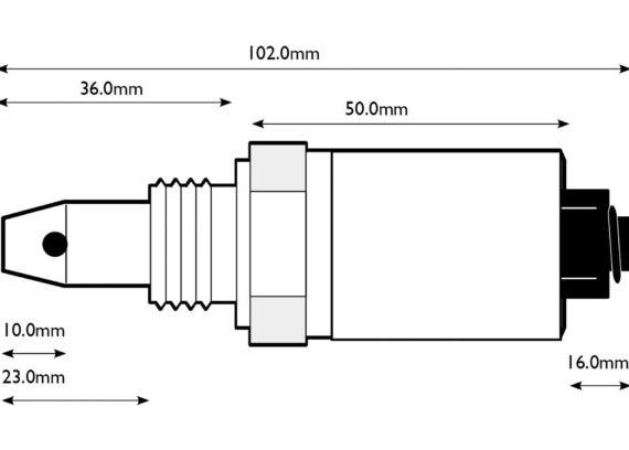 Tan Delta OQSx-G2 sensor dimensions and connection drawing