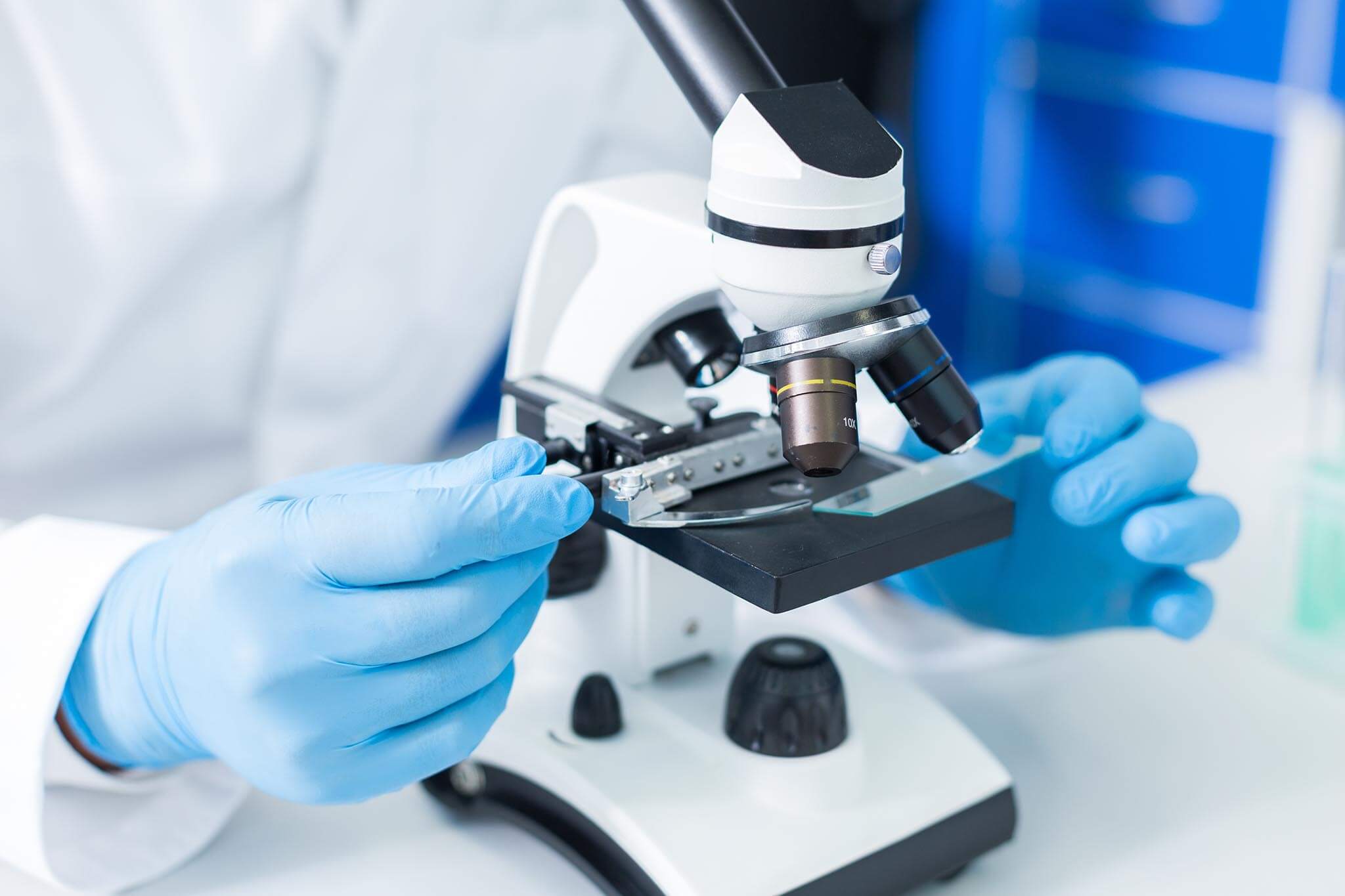 Laboratory microscope used for analytical examination